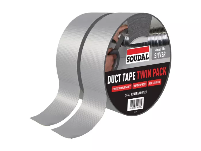 Silver Duct Tape Twin Pack 50mm x 50m